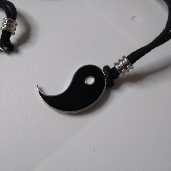 Yin And Yang Metal Pendant String Necklace Set - Picture 2 of 15